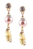 18kt Gold Plated and Crystals Dangle and Drop