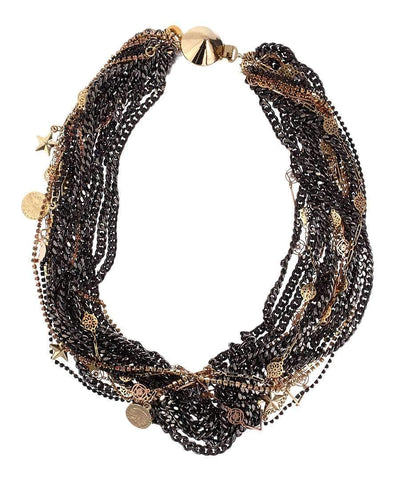 Beaded and Swarovski Adorned Crystal Necklace